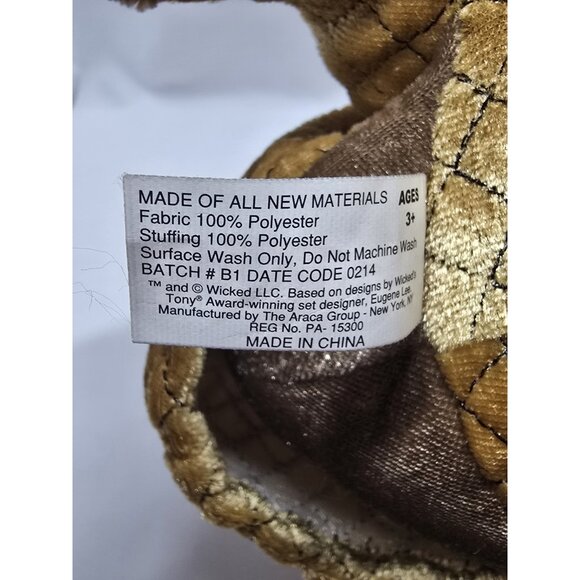 Wicked the Musical Gold Dragon 11" Plush Hand Puppet Time Clock Stuffed Animal - Picture 6 of 12